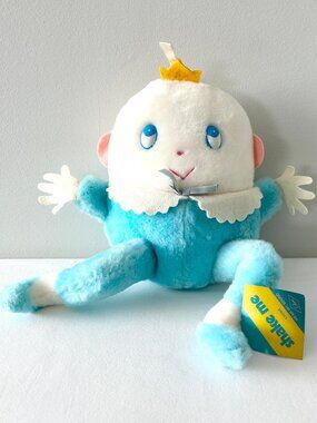 Vintage 1970s EDEN TOYS Humpty Dumpty Plush Chime Baby Toy Tags Emporium Capwell